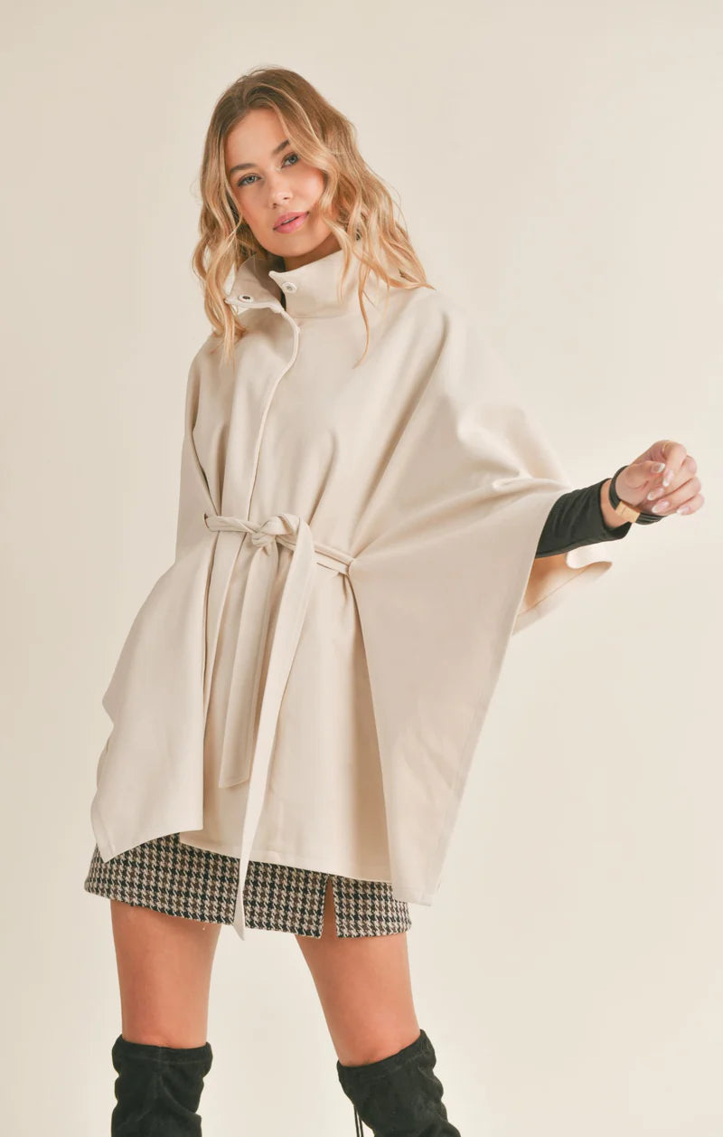 Ivory cape coat best sale