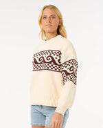 Soleil Knit Sweater - Brown/Off White