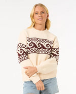 Soleil Knit Sweater - Brown/Off White