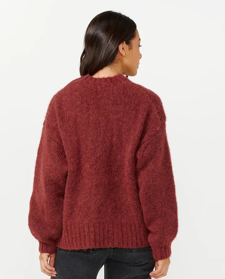 Beach Party Knit Sweater - Plum