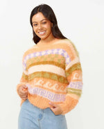 Beach Party Jaquard Sweater - Peach