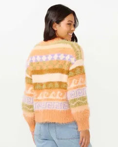 Beach Party Jaquard Sweater - Peach