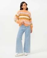 Beach Party Jaquard Sweater - Peach