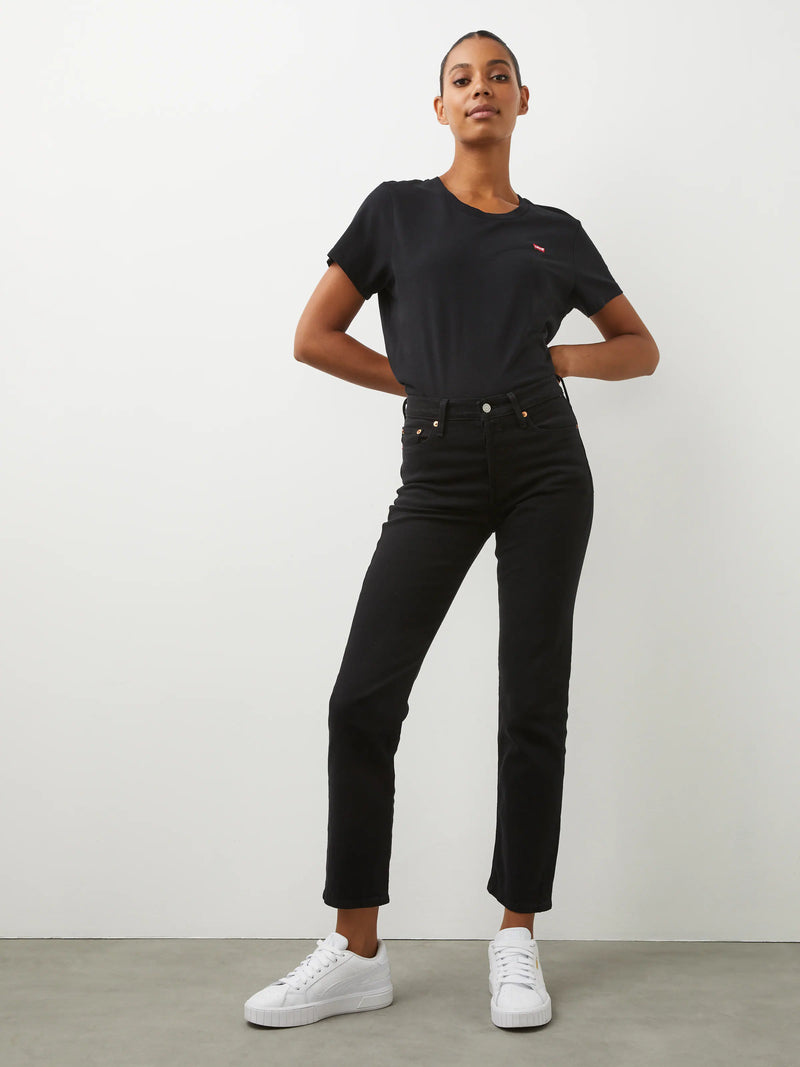 Wedgie Straight Jeans - Black Sprout