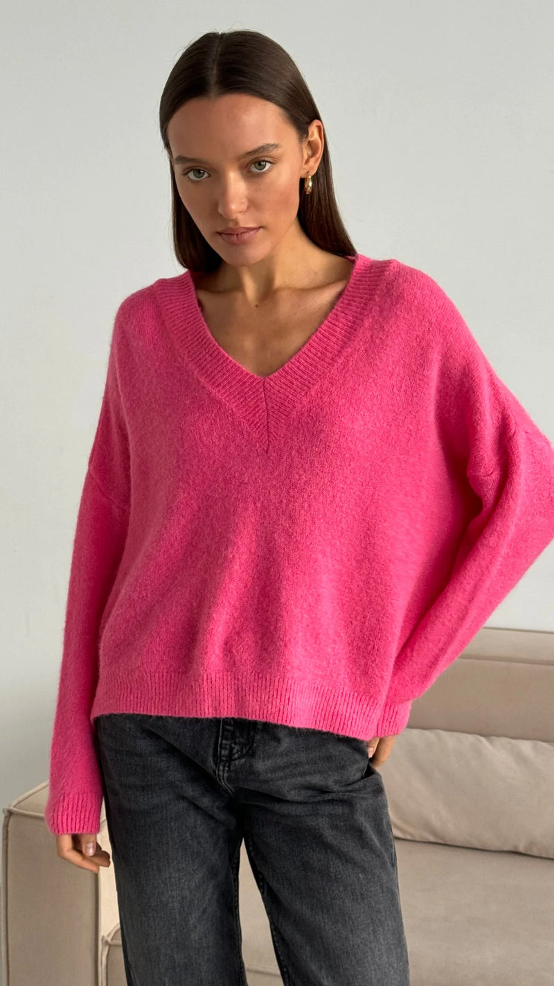 April Alpaca Sweater - Candy Pink