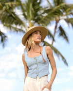 Haut denim sans manches Sunwashed - Salt Blue