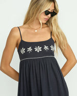 Robe  midi en coton doux Days End - Black Sand