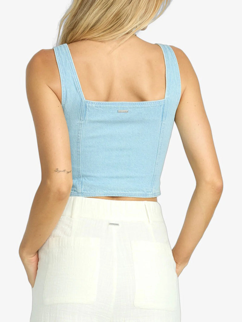 Haut denim sans manches Sunwashed - Salt Blue