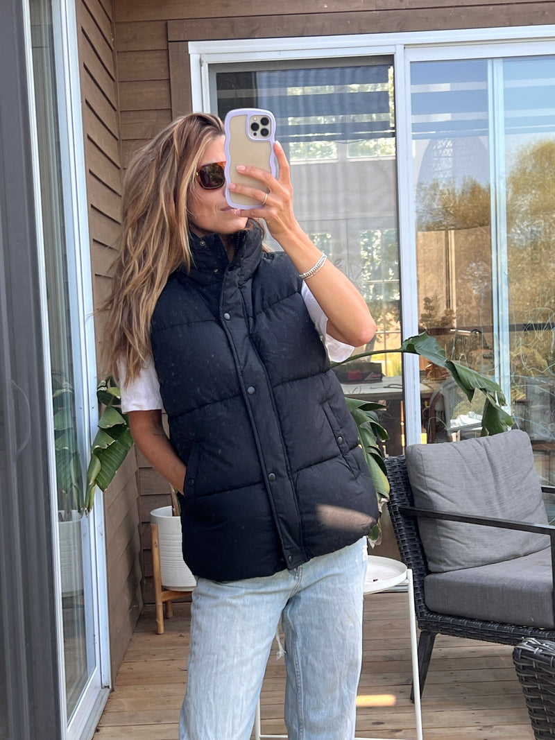 Veste doudoune sans manches matelassée Kaye - Black