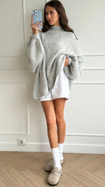 Layla Knitted Sweater - Grey