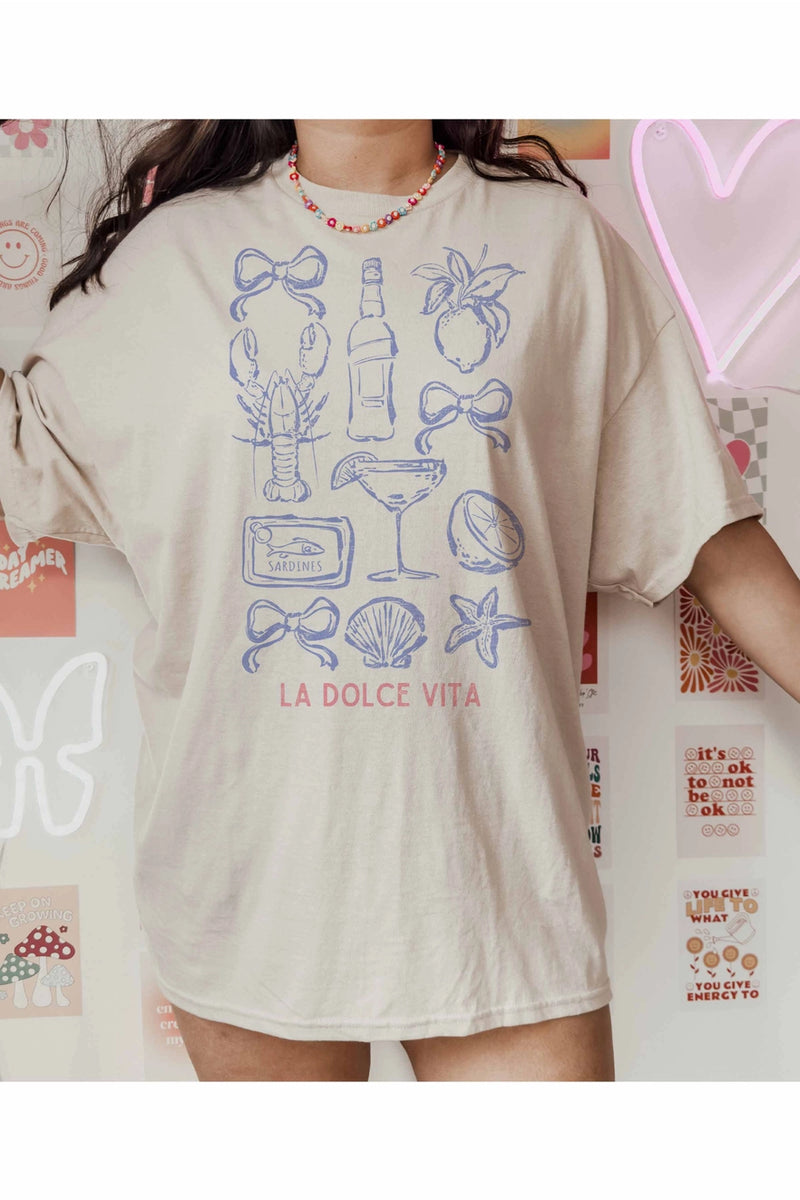 T-shirt oversized La Dolce Vita - White