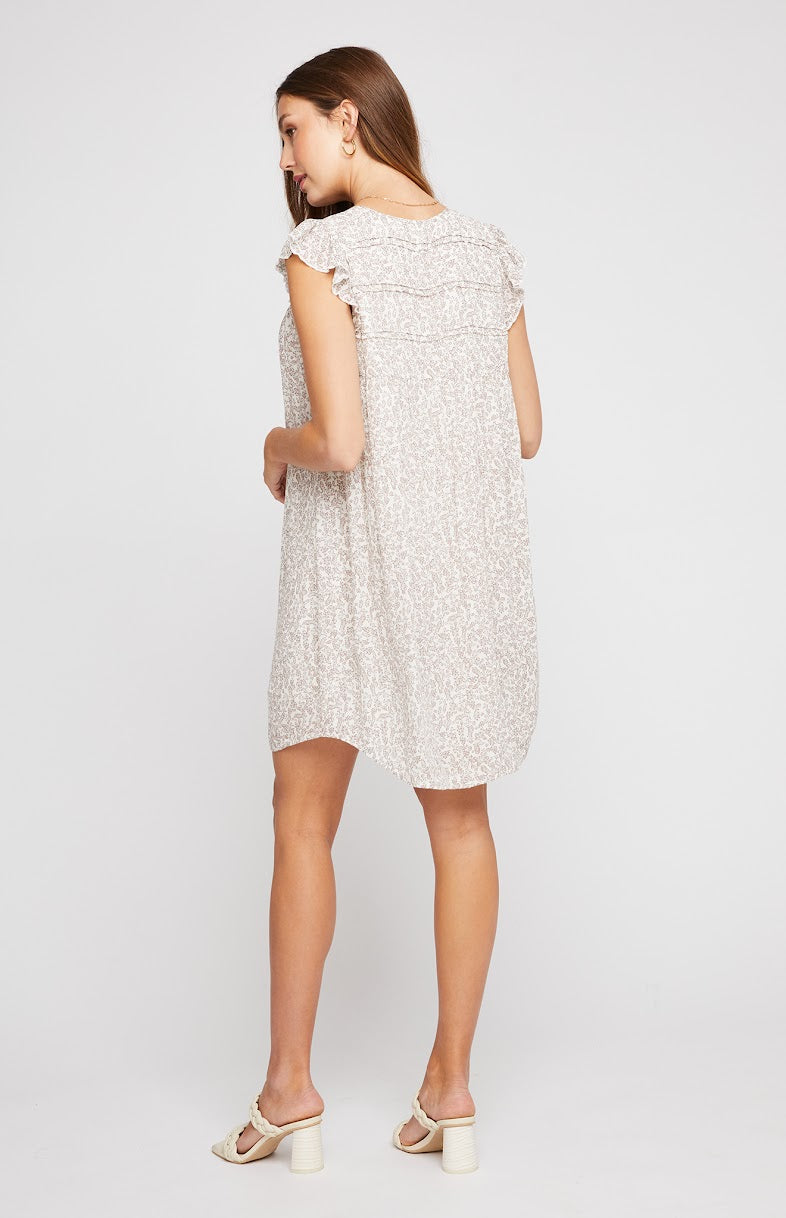 Watson short floral dress - White Sprig