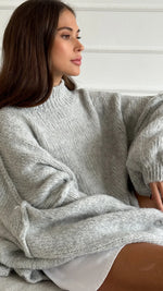 Layla Knitted Sweater - Grey