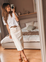 Ceinture en cuir fini suede Ianelia - Tan