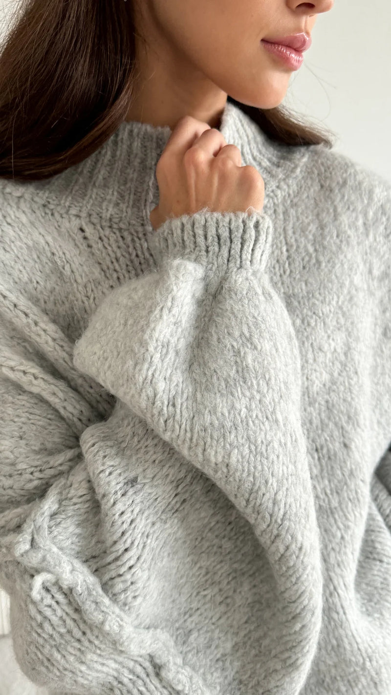 Layla Knitted Sweater - Grey