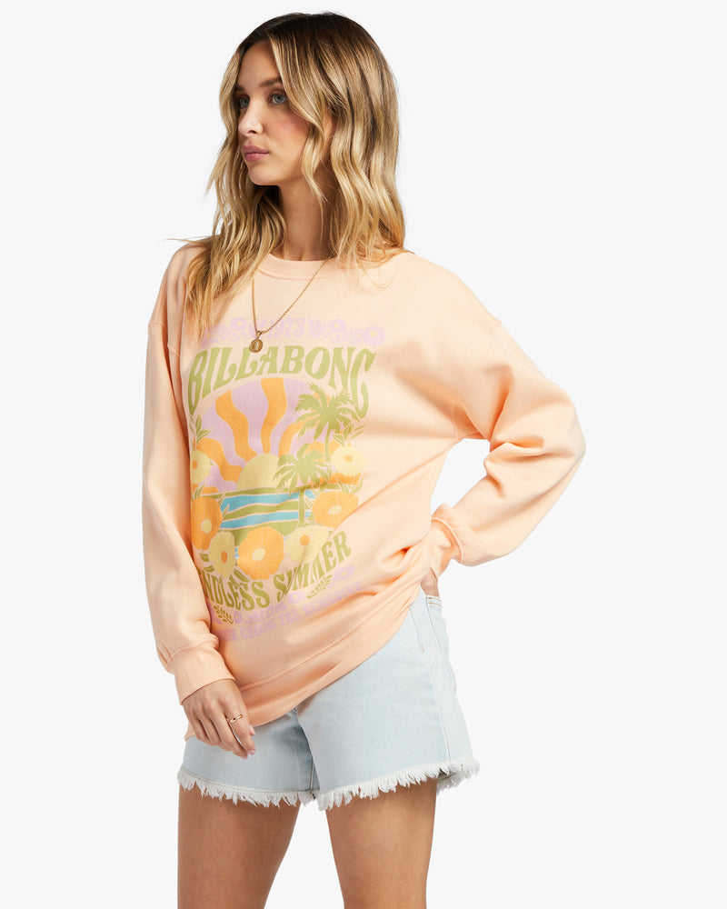 Chase the Sun Crewneck Sweater - Tart Peach