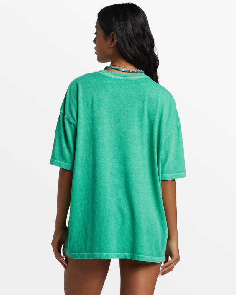 Hula Hut Oversized T-Shirt - Tropical Green