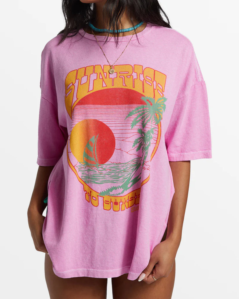 T-Shirt Surdimensionné Sunrise to Sunset - Pink Paradise