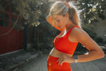 Brassière de sport seamless , carrée - Coral Red