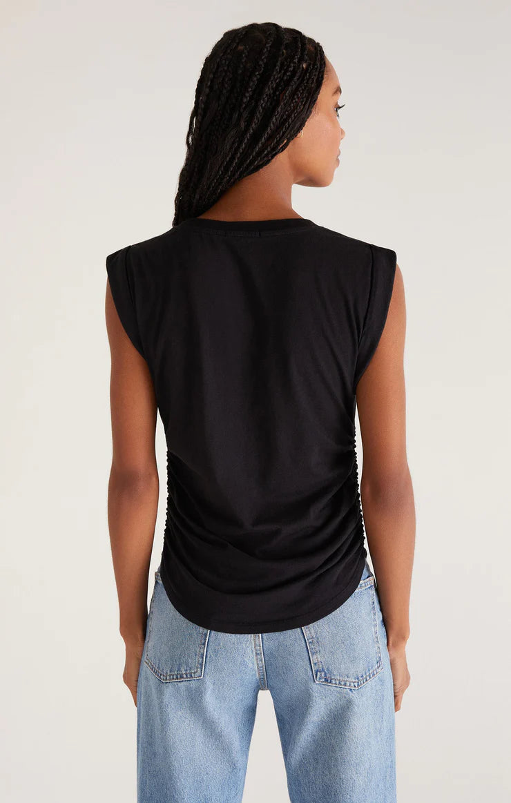 Lorelei Ruched Effect T-Shirt - Black