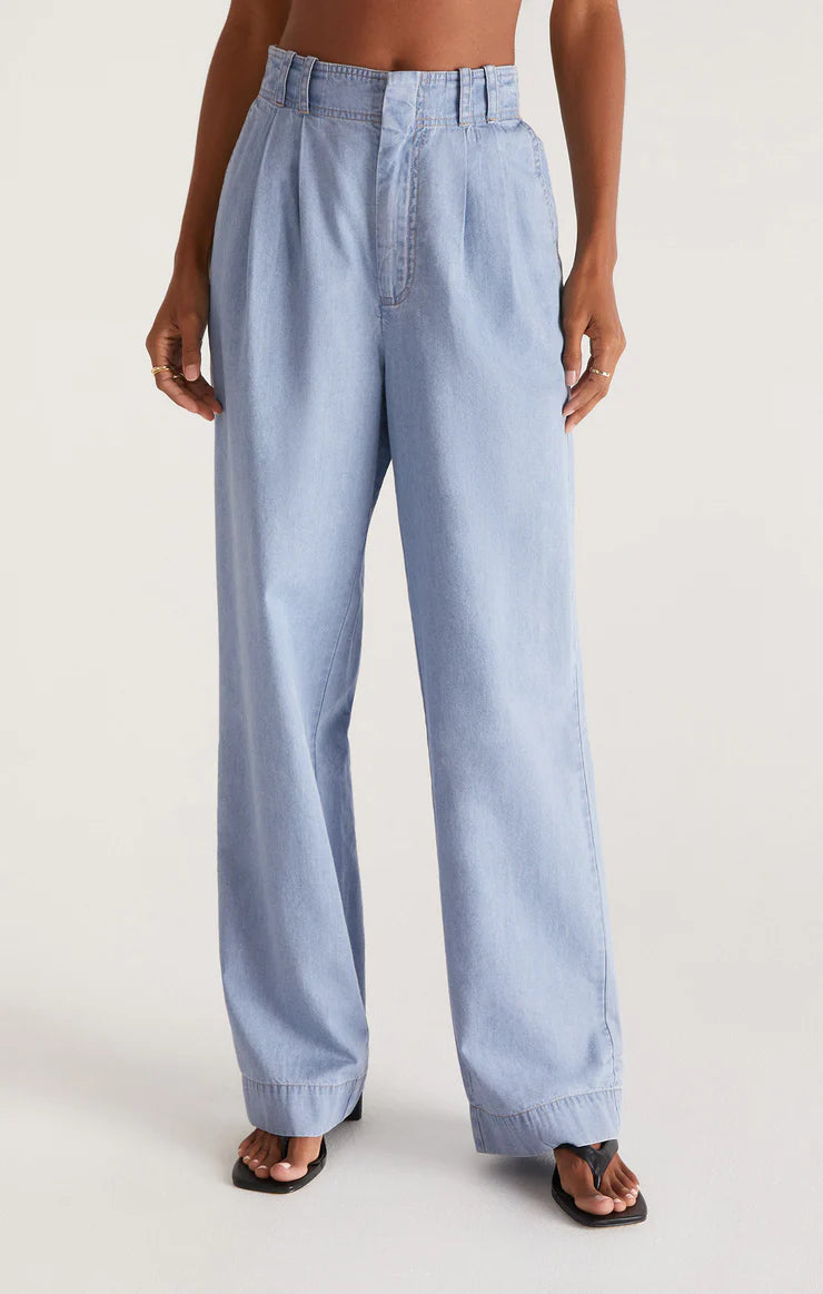 Pantalon Farah Chambray - Light Chambray