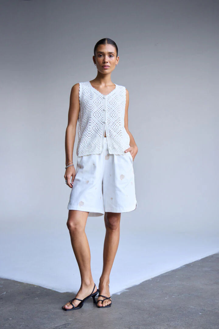 Camisole crochet Bandie - white
