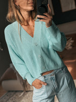 Cardigan en tricot - Pastel Turquoise