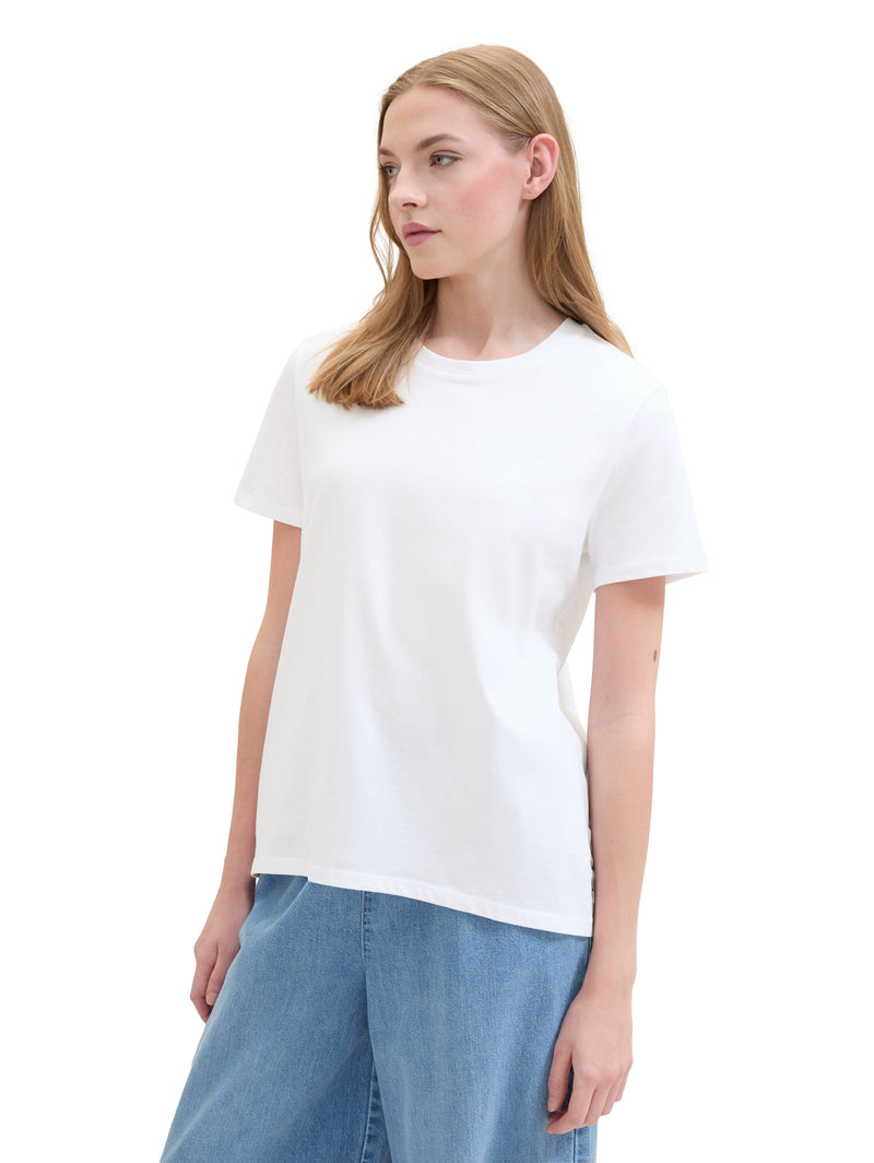 T-Shirt High Low- Blanc