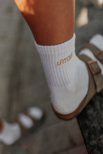 Ensemble de 2 chaussettes blanches avec logo LFIT Club - Gold & Black