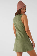 Poppy Corduroy Mini Dress - Oil Green