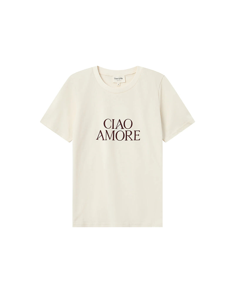 T-shirt soft Ciao Amore - Ivoire