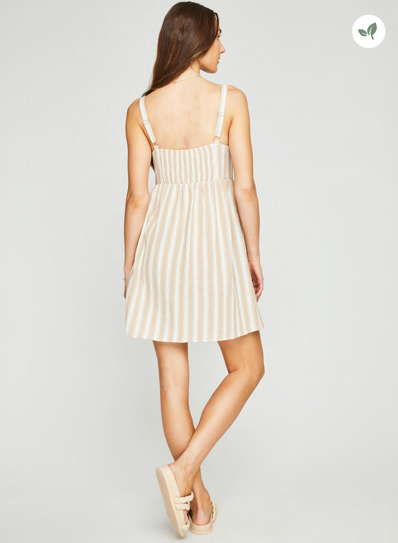 Lorelai Mini Dress - Sand Stripe