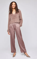 Millicent Satin Pants - Fawn