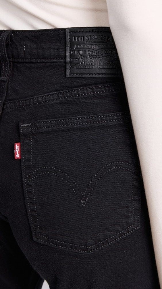 Wedgie Straight Jeans - Black Sprout