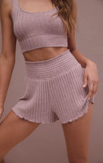 Dawn Stripe Rib Shorts - Green Juice