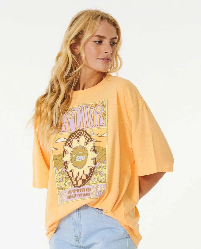 Oversized Sun Club Heritage t-shirt - Pastel Orange