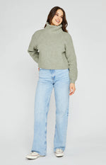Turner Mock Neck Wool Sweater - Sage Green