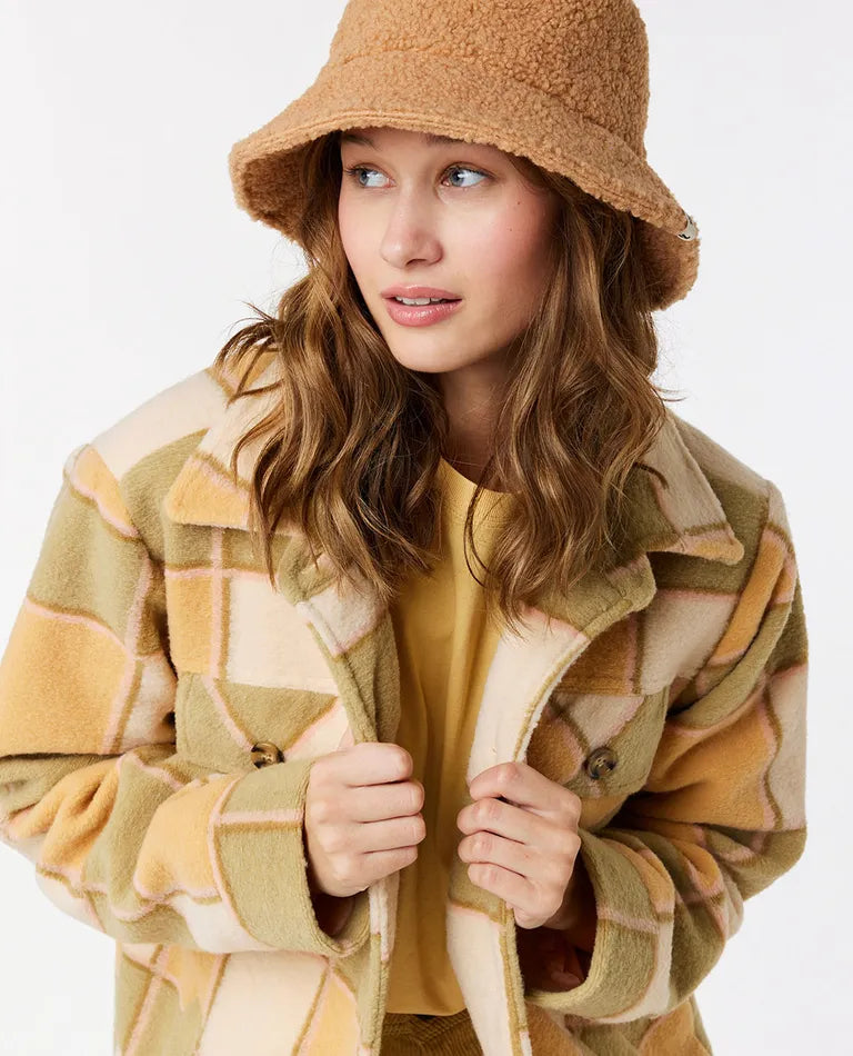 Veste best sale longue carreaux