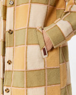 Manteau long à carreaux - Khaki