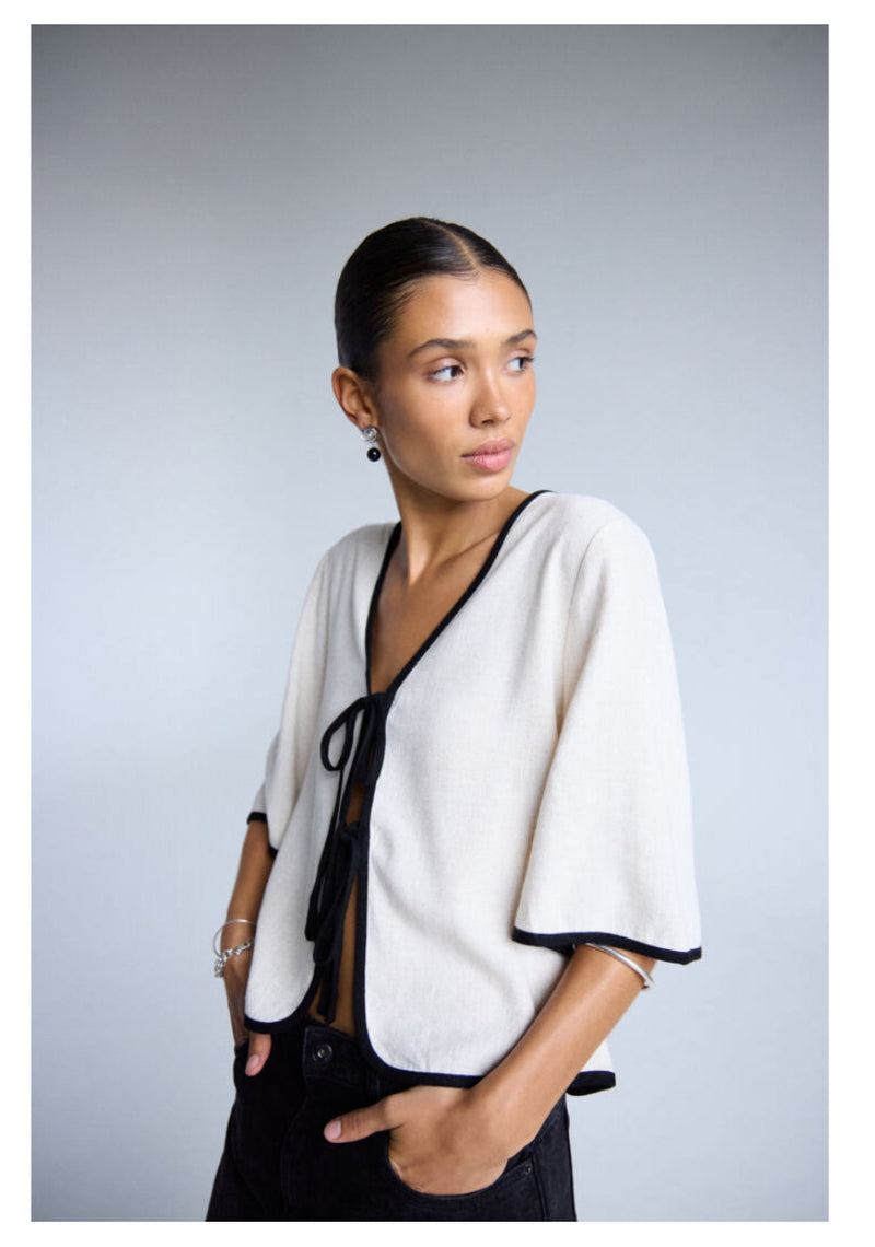 Blouse mélange lin Tacita - Beige