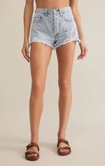 Short en denim taille haute - Faded Indigo