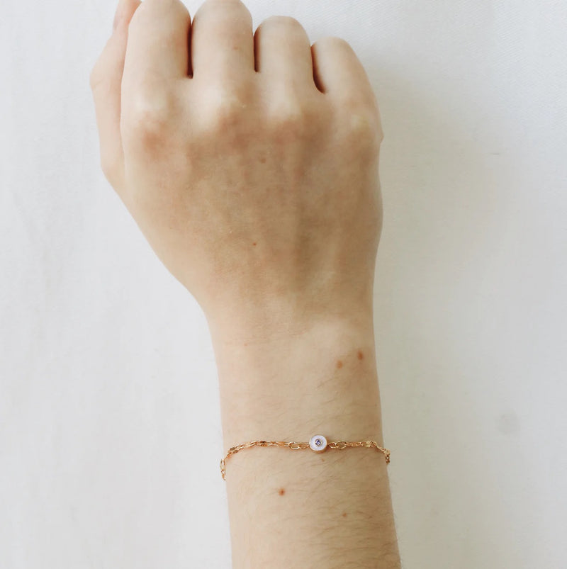 Esmo Gold Plated Brass Bracelet - Lilac