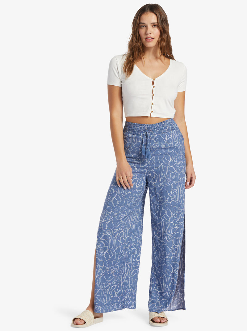 Tropical beach pants - Bijou Bue Linear Floral