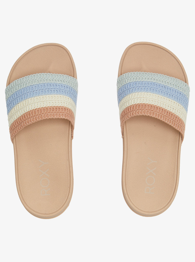 Sandales Slippy Crochet - Light Blue/Brown