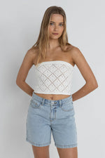 Haut bustier (tube) en tricot Islanders - White
