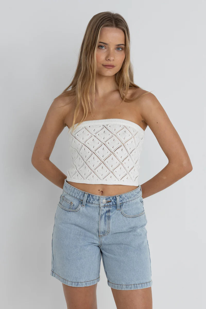 Haut bustier (tube) en tricot Islanders - White