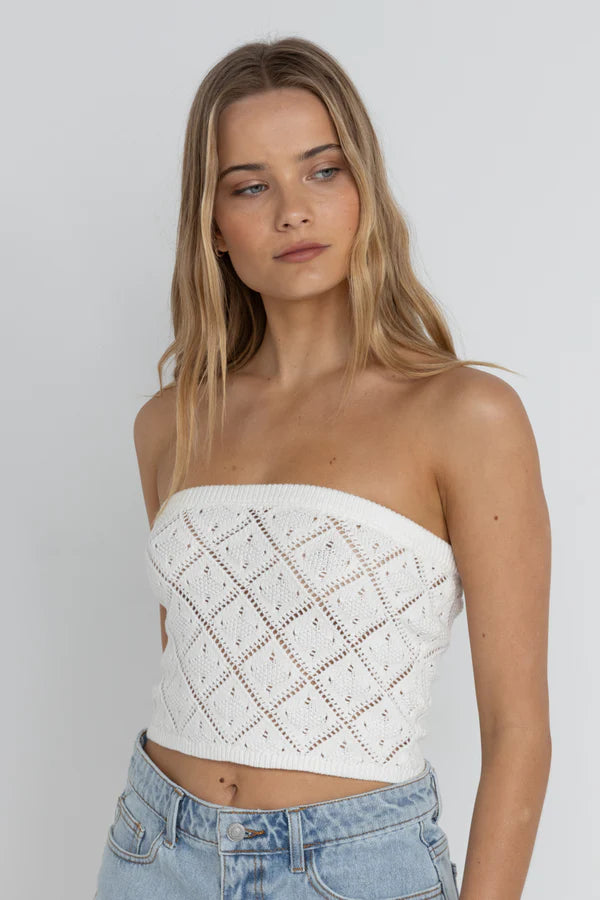 Haut bustier (tube) en tricot Islanders - White