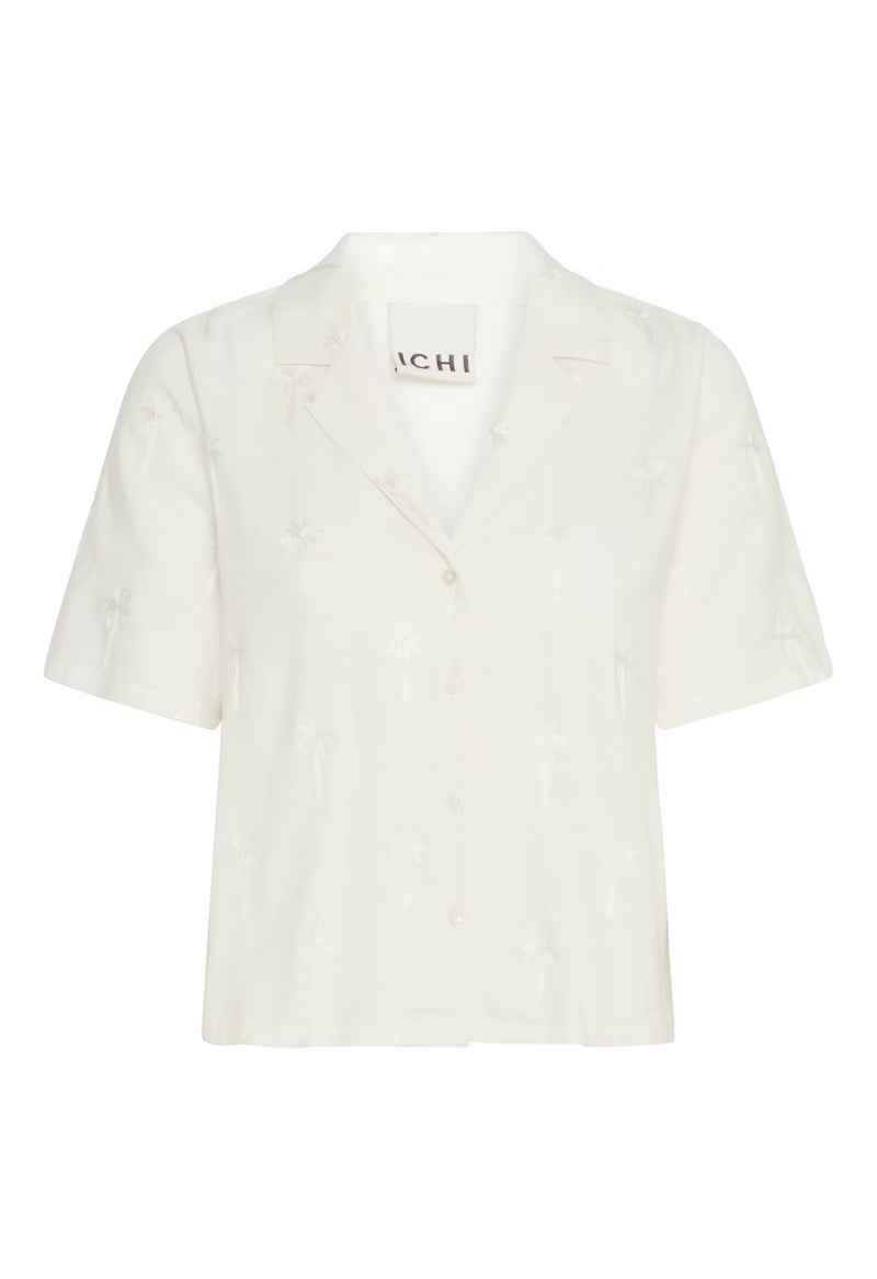 Chemise à broderie palmiers Yetta - Ecru