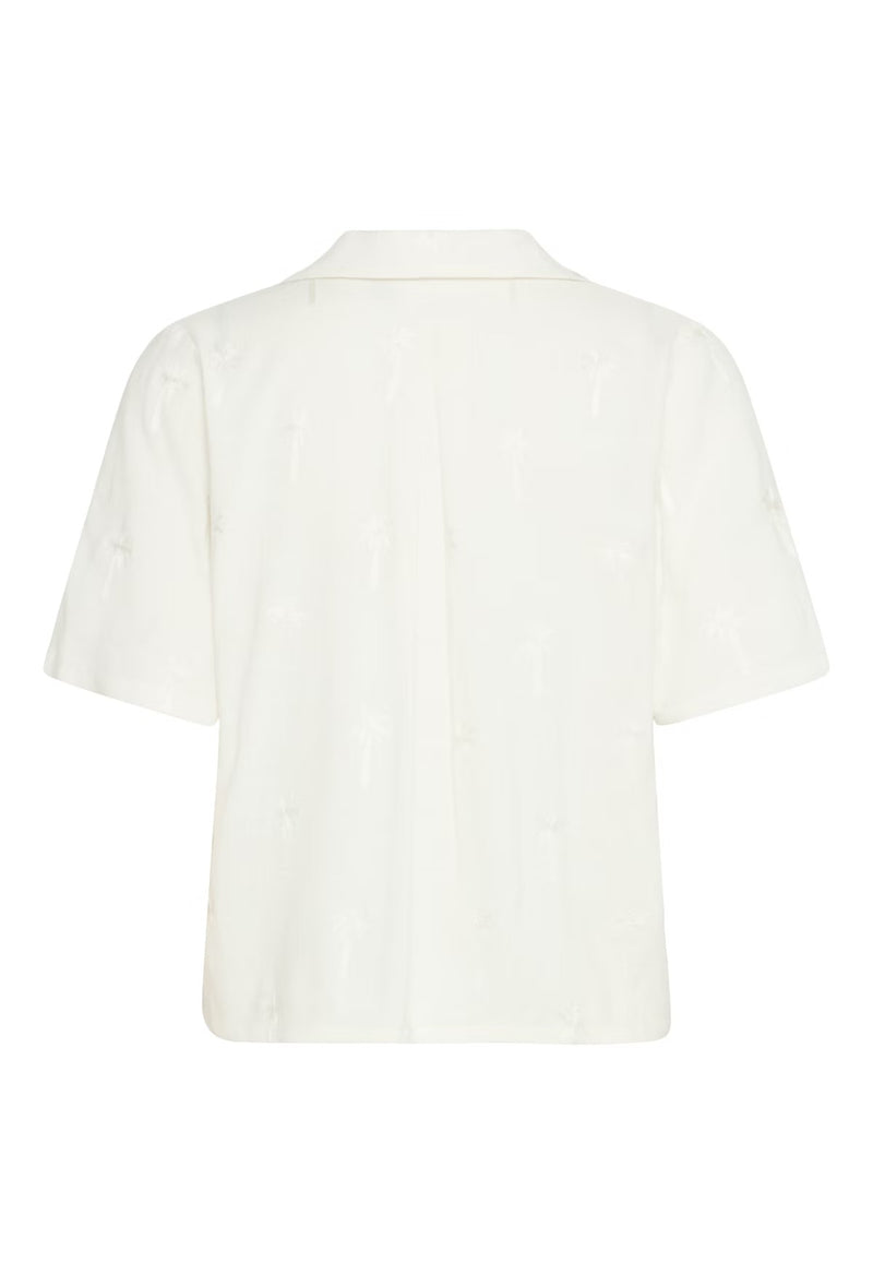 Chemise à broderie palmiers Yetta - Ecru