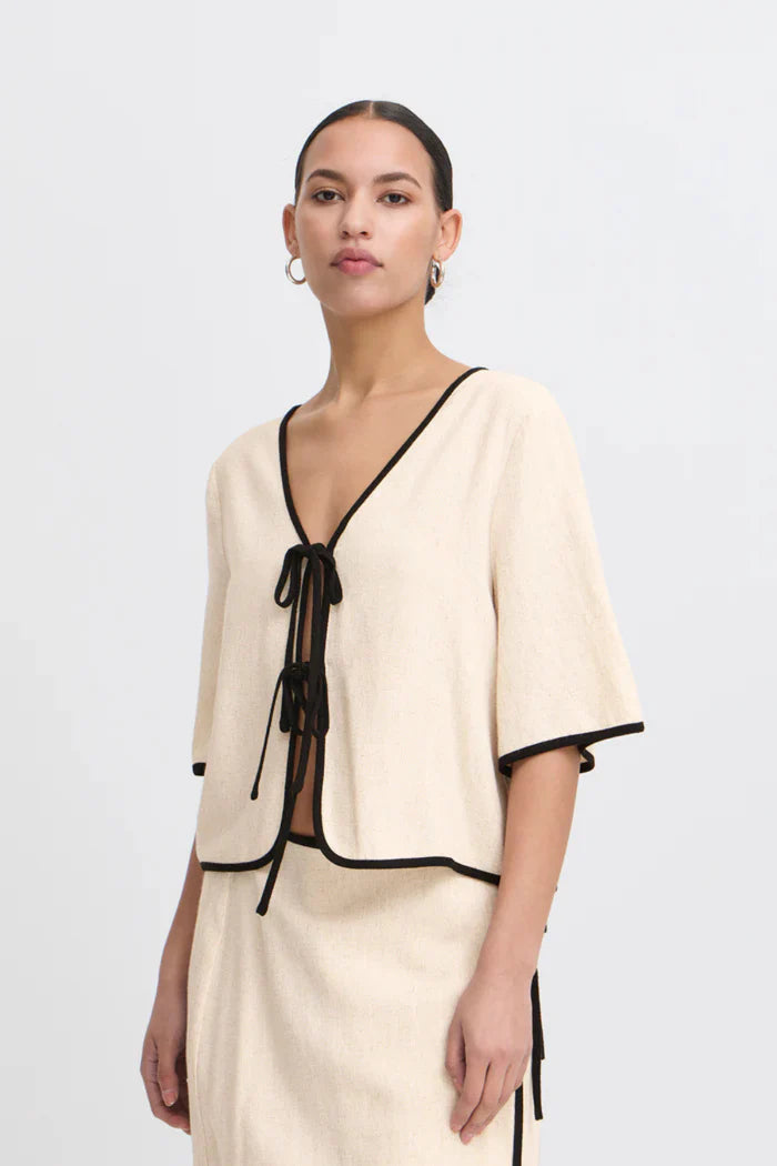 Blouse mélange lin Tacita - Beige